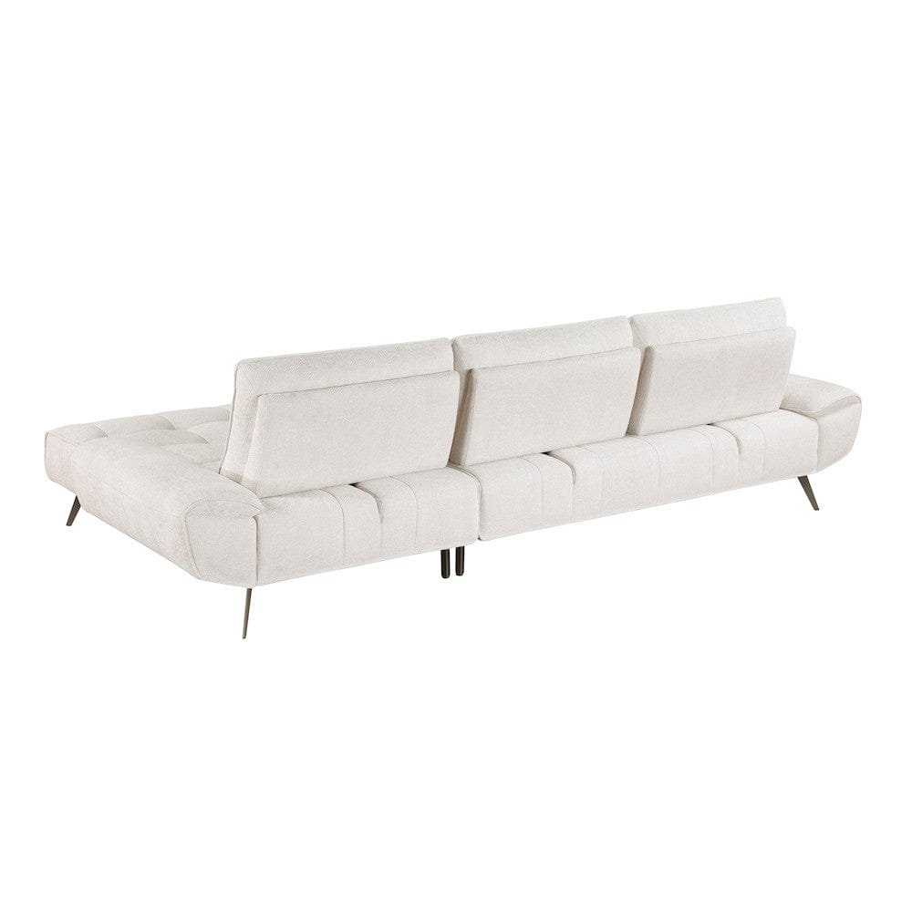 Homelegance  - Dominic 2-Piece Sectional W/ Right Chaise and Dual-position Backs for Adjustable Seat Depth in Beige - 8400BEGx22LRC  view 3