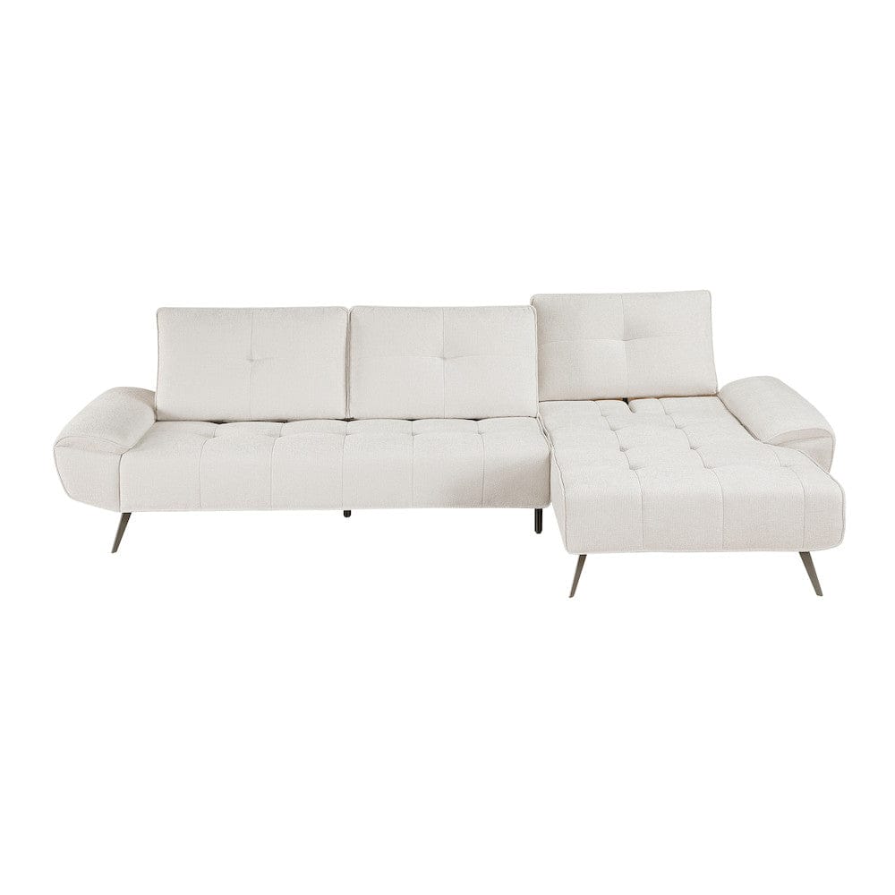 Homelegance  - Dominic 2-Piece Sectional W/ Right Chaise and Dual-position Backs for Adjustable Seat Depth in Beige - 8400BEGx22LRC  view 4