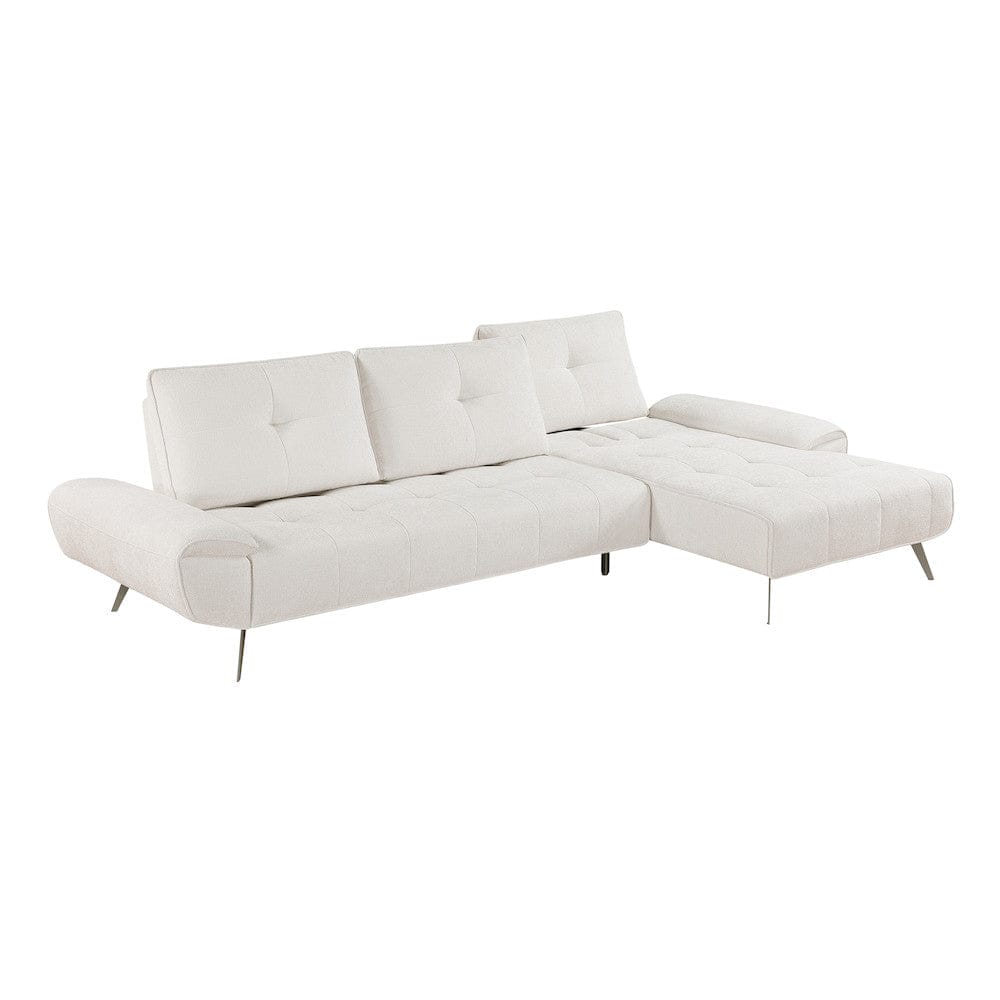 Homelegance  - Dominic 2-Piece Sectional W/ Right Chaise and Dual-position Backs for Adjustable Seat Depth in Beige - 8400BEGx22LRC  view 5