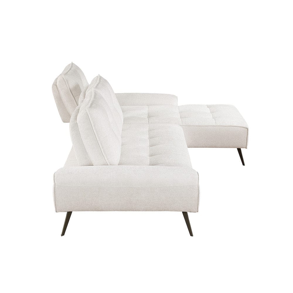 Homelegance  - Dominic 2-Piece Sectional W/ Right Chaise and Dual-position Backs for Adjustable Seat Depth in Beige - 8400BEGx22LRC  view 8