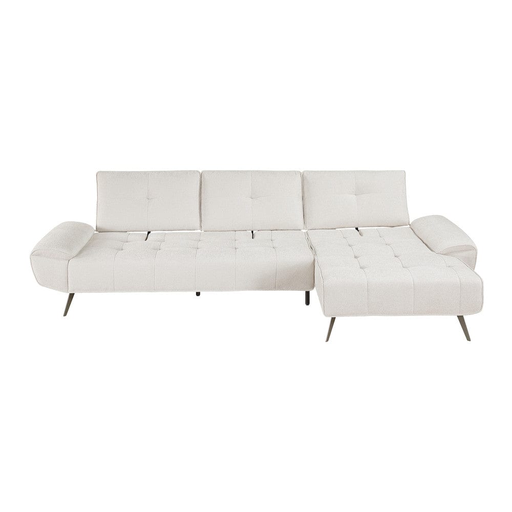 Homelegance  - Dominic 2-Piece Sectional W/ Right Chaise and Dual-position Backs for Adjustable Seat Depth in Beige - 8400BEGx22LRC  view 11