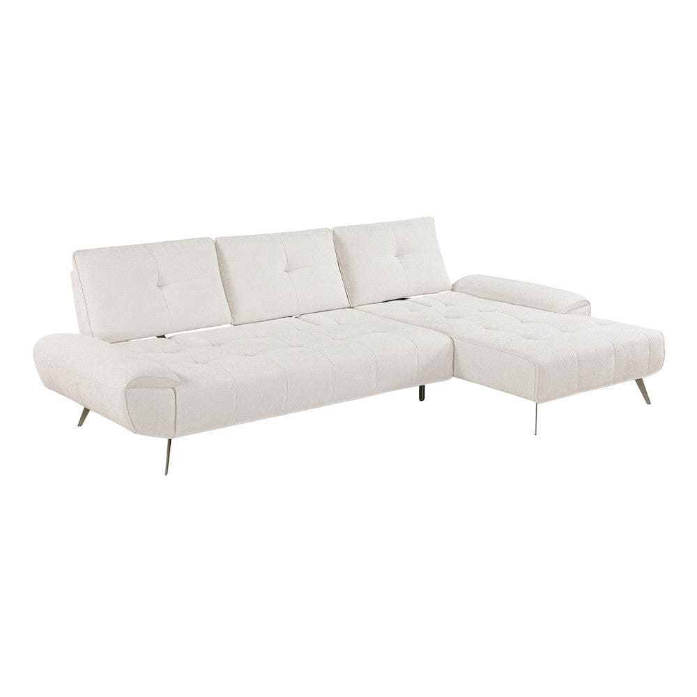Homelegance  - Dominic 2-Piece Sectional W/ Right Chaise and Dual-position Backs for Adjustable Seat Depth in Beige - 8400BEGx22LRC  view 12