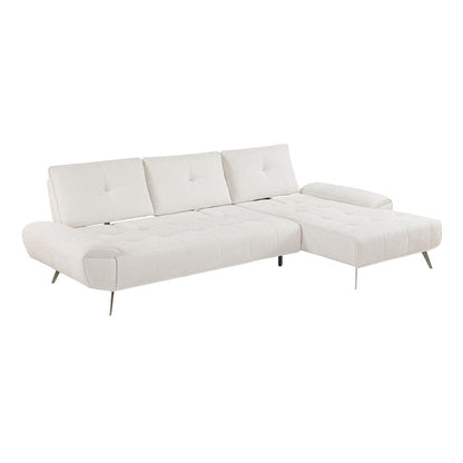Homelegance  - Dominic 2-Piece Sectional W/ Right Chaise and Dual-position Backs for Adjustable Seat Depth in Beige - 8400BEGx22LRC  view 12