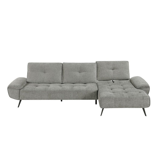 Homelegance  - Dominic 2-Piece Sectional W/ Right Chaise and Dual-position Backs for Adjustable Seat Depth in Dove gray - 8400DVGx22LRC  view 1