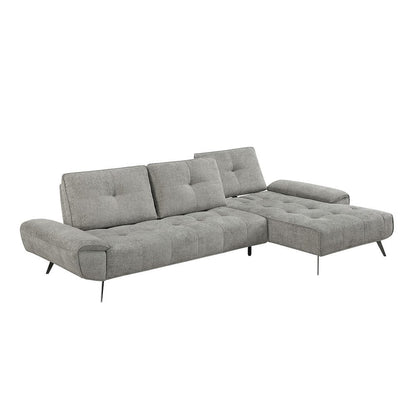 Homelegance  - Dominic 2-Piece Sectional W/ Right Chaise and Dual-position Backs for Adjustable Seat Depth in Dove gray - 8400DVGx22LRC  view 3