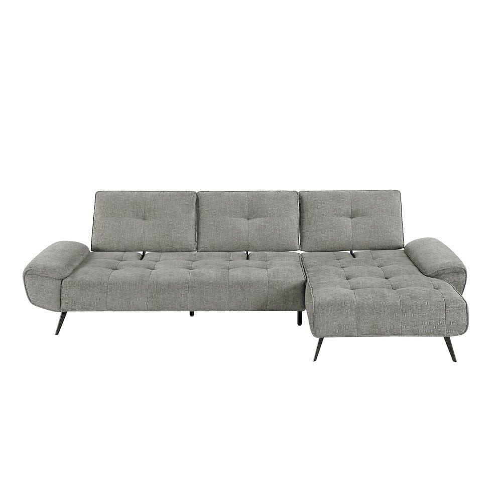 Homelegance  - Dominic 2-Piece Sectional W/ Right Chaise and Dual-position Backs for Adjustable Seat Depth in Dove gray - 8400DVGx22LRC  view 4