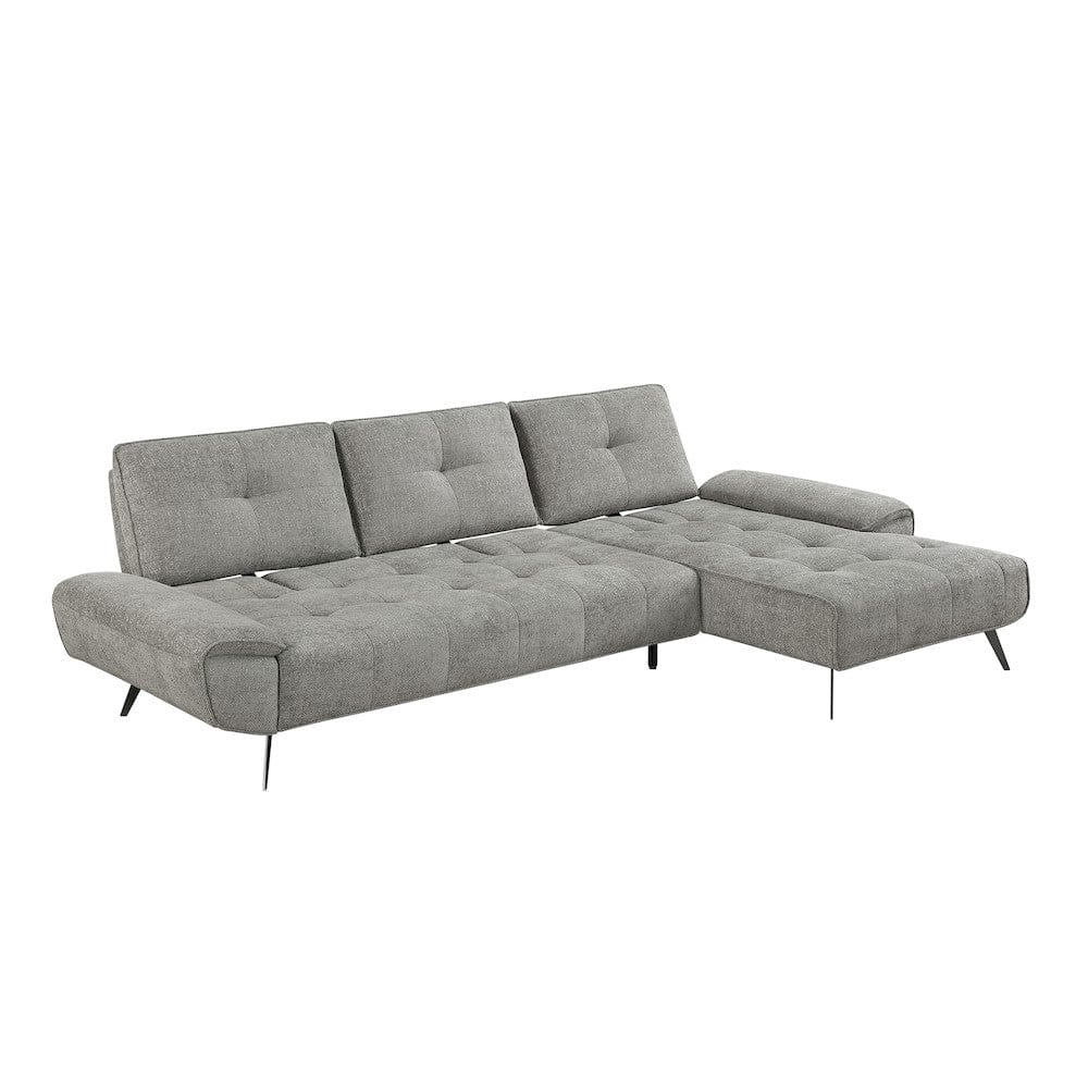 Homelegance  - Dominic 2-Piece Sectional W/ Right Chaise and Dual-position Backs for Adjustable Seat Depth in Dove gray - 8400DVGx22LRC  view 5