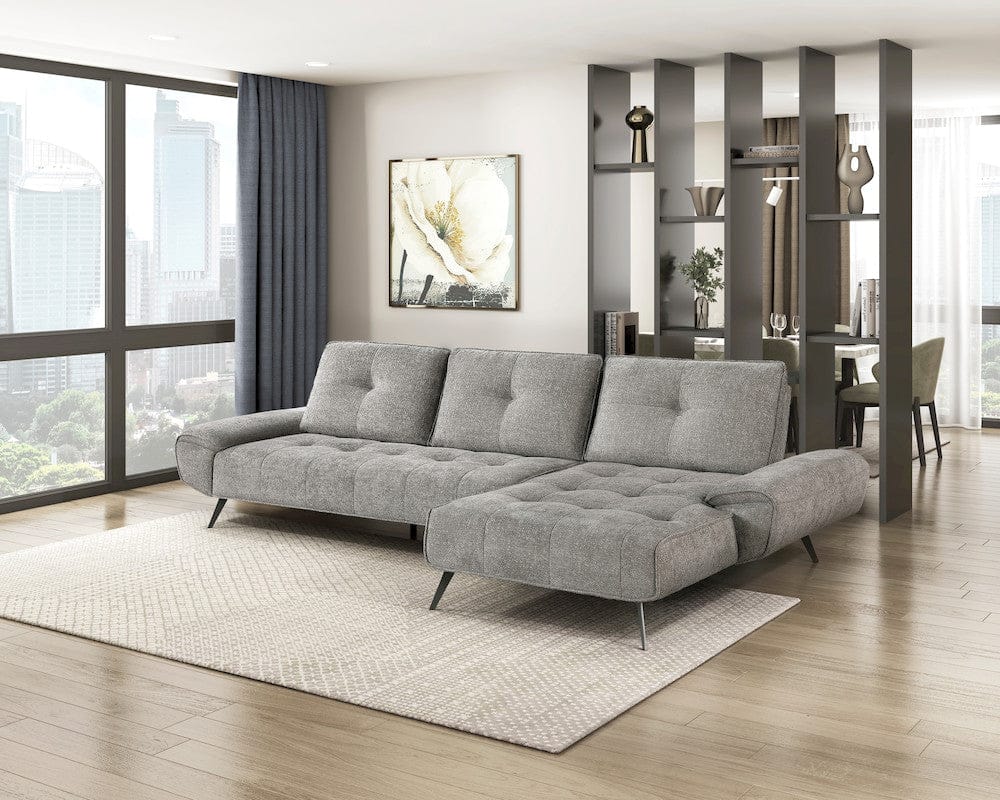 Homelegance  - Dominic 2-Piece Sectional W/ Right Chaise and Dual-position Backs for Adjustable Seat Depth in Dove gray - 8400DVGx22LRC  view 8