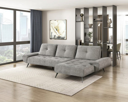 Homelegance  - Dominic 2-Piece Sectional W/ Right Chaise and Dual-position Backs for Adjustable Seat Depth in Dove gray - 8400DVGx22LRC  view 8