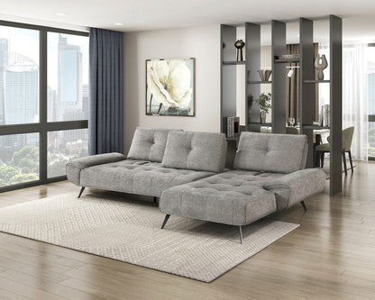 Homelegance  - Dominic 2-Piece Sectional W/ Right Chaise and Dual-position Backs for Adjustable Seat Depth in Dove gray - 8400DVGx22LRC  view 9