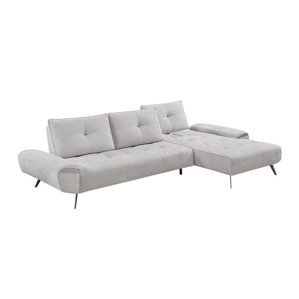 Homelegance  - Dominic 2-Piece Sectional W/ Right Chaise and Dual-position Backs for Adjustable Seat Depth in Light gray - 8400LTGx22LRC  view 1