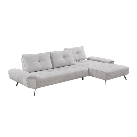 Homelegance  - Dominic 2-Piece Sectional W/ Right Chaise and Dual-position Backs for Adjustable Seat Depth in Light gray - 8400LTGx22LRC  view 1