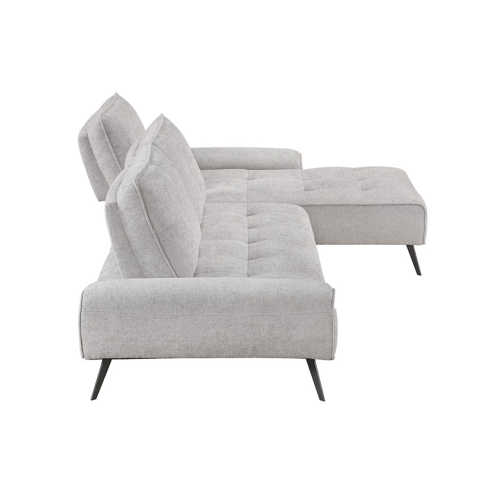 Homelegance  - Dominic 2-Piece Sectional W/ Right Chaise and Dual-position Backs for Adjustable Seat Depth in Light gray - 8400LTGx22LRC  view 4