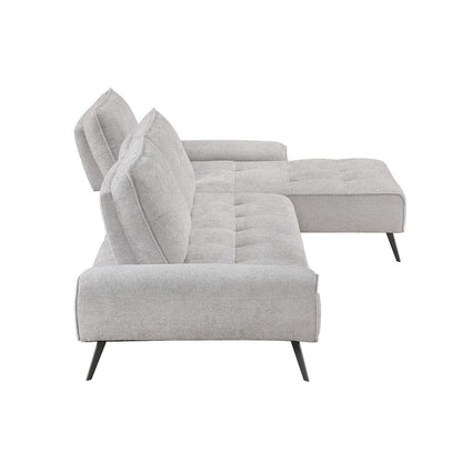 Homelegance  - Dominic 2-Piece Sectional W/ Right Chaise and Dual-position Backs for Adjustable Seat Depth in Light gray - 8400LTGx22LRC  view 4