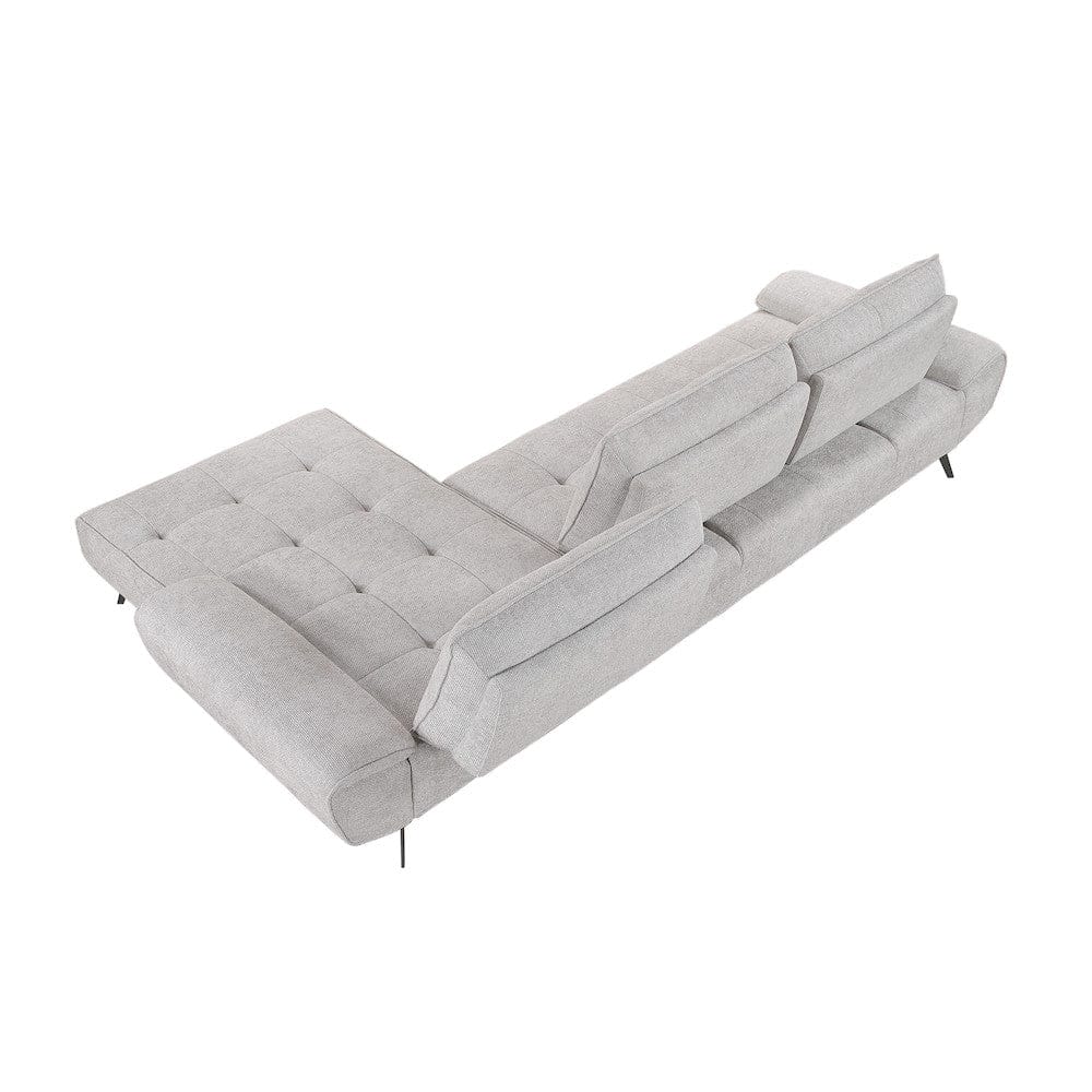 Homelegance  - Dominic 2-Piece Sectional W/ Right Chaise and Dual-position Backs for Adjustable Seat Depth in Light gray - 8400LTGx22LRC  view 6