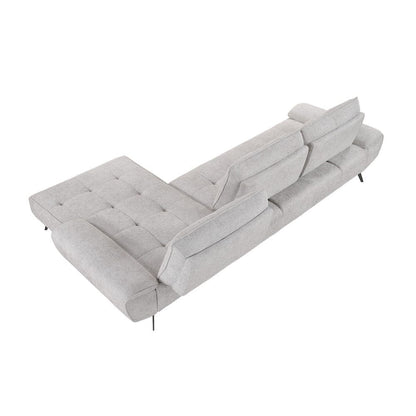 Homelegance  - Dominic 2-Piece Sectional W/ Right Chaise and Dual-position Backs for Adjustable Seat Depth in Light gray - 8400LTGx22LRC  view 6