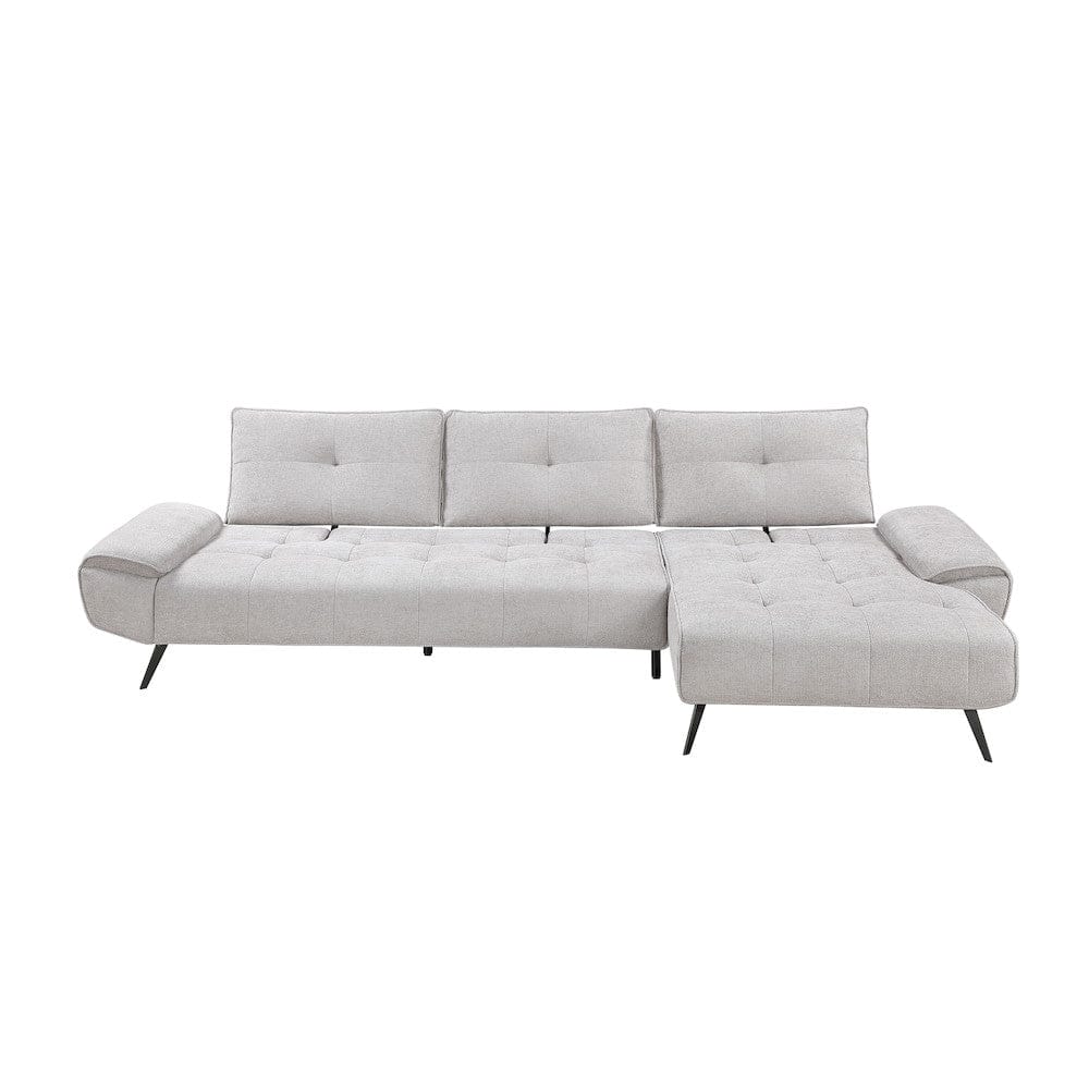 Homelegance  - Dominic 2-Piece Sectional W/ Right Chaise and Dual-position Backs for Adjustable Seat Depth in Light gray - 8400LTGx22LRC  view 7