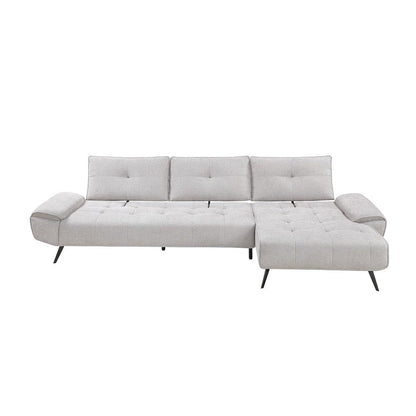 Homelegance  - Dominic 2-Piece Sectional W/ Right Chaise and Dual-position Backs for Adjustable Seat Depth in Light gray - 8400LTGx22LRC  view 7