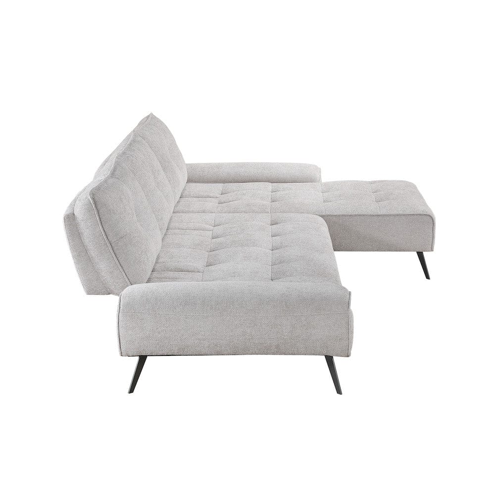 Homelegance  - Dominic 2-Piece Sectional W/ Right Chaise and Dual-position Backs for Adjustable Seat Depth in Light gray - 8400LTGx22LRC  view 9
