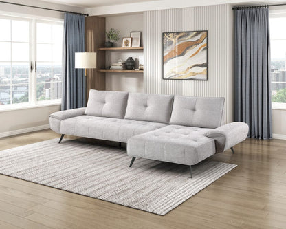 Homelegance  - Dominic 2-Piece Sectional W/ Right Chaise and Dual-position Backs for Adjustable Seat Depth in Light gray - 8400LTGx22LRC  view 11