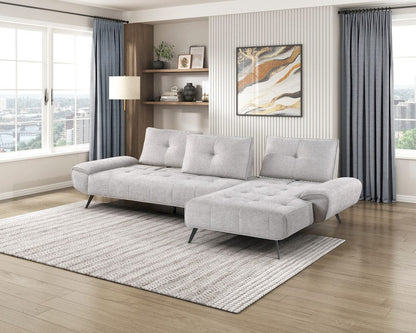 Homelegance  - Dominic 2-Piece Sectional W/ Right Chaise and Dual-position Backs for Adjustable Seat Depth in Light gray - 8400LTGx22LRC  view 12