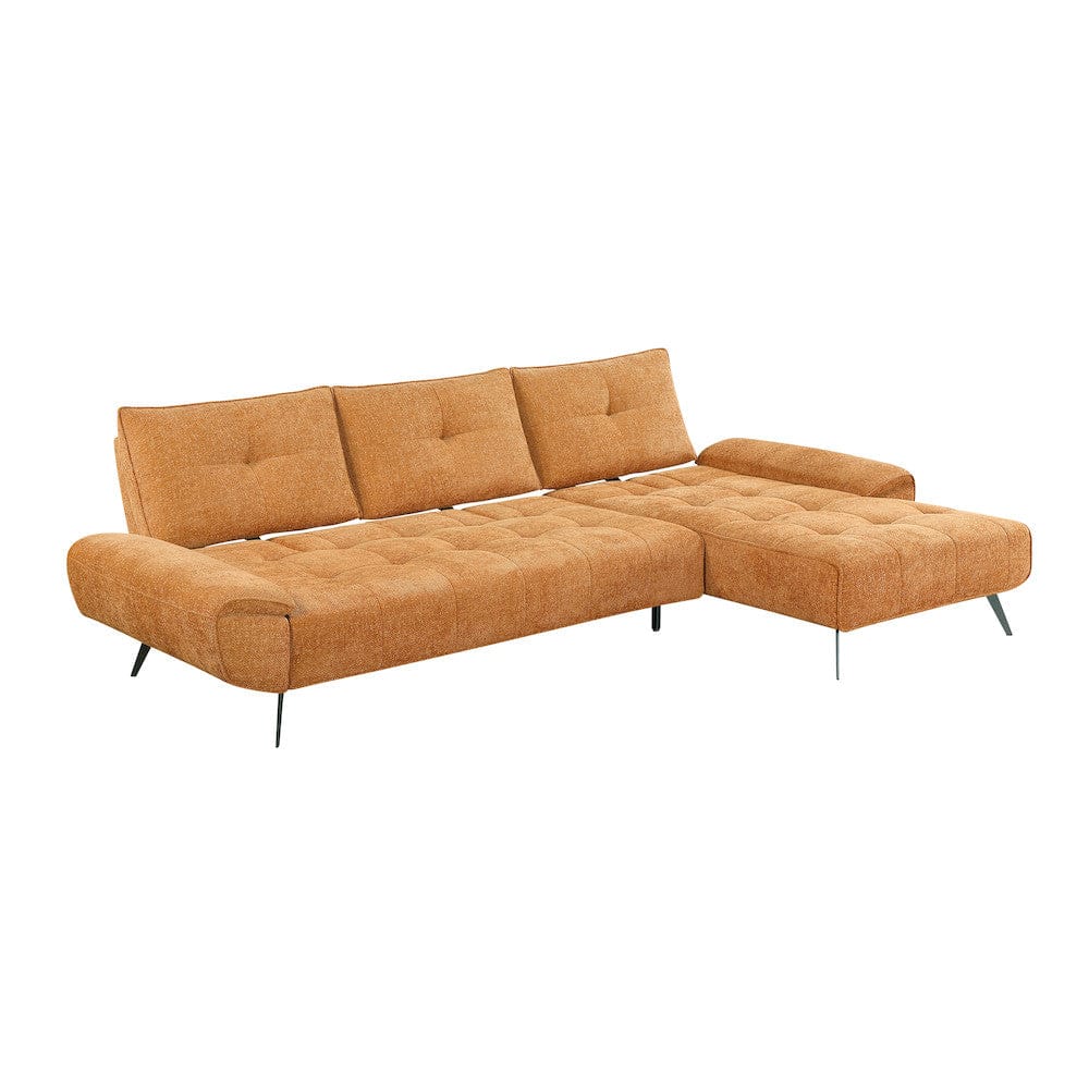 Homelegance  - Dominic 2-Piece Sectional W/ Right Chaise and Dual-position Backs for Adjustable Seat Depth in Orange - 8400RNGx22LRC  view 1