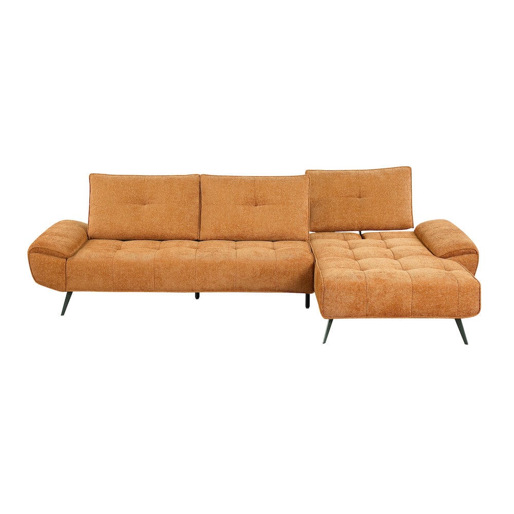 Homelegance  - Dominic 2-Piece Sectional W/ Right Chaise and Dual-position Backs for Adjustable Seat Depth in Orange - 8400RNGx22LRC  view 4