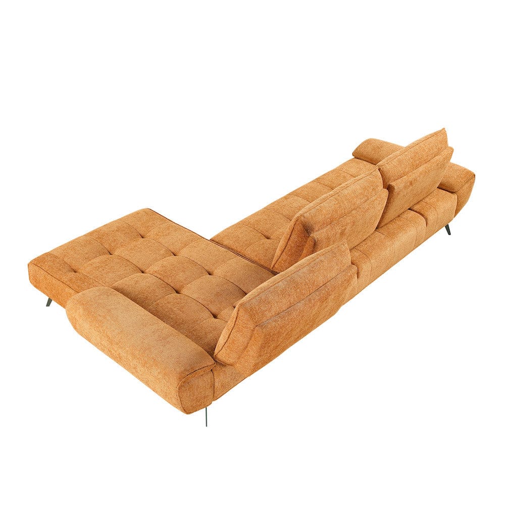 Homelegance  - Dominic 2-Piece Sectional W/ Right Chaise and Dual-position Backs for Adjustable Seat Depth in Orange - 8400RNGx22LRC  view 7