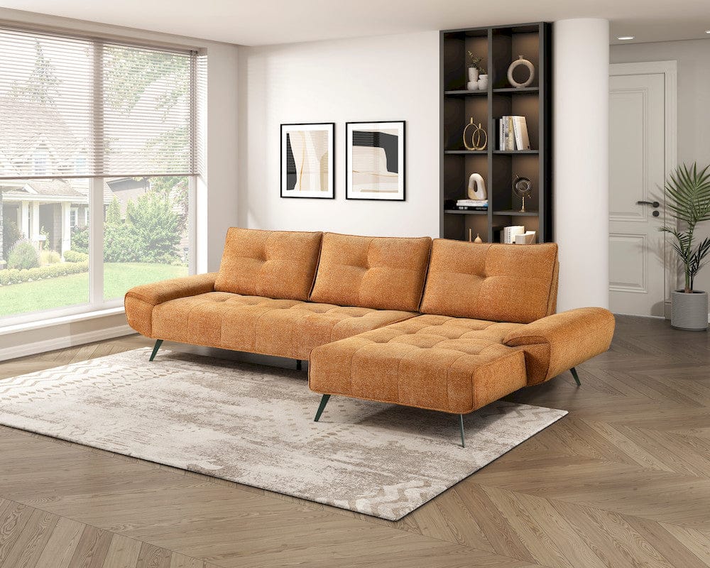 Homelegance  - Dominic 2-Piece Sectional W/ Right Chaise and Dual-position Backs for Adjustable Seat Depth in Orange - 8400RNGx22LRC  view 9