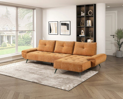 Homelegance  - Dominic 2-Piece Sectional W/ Right Chaise and Dual-position Backs for Adjustable Seat Depth in Orange - 8400RNGx22LRC  view 9