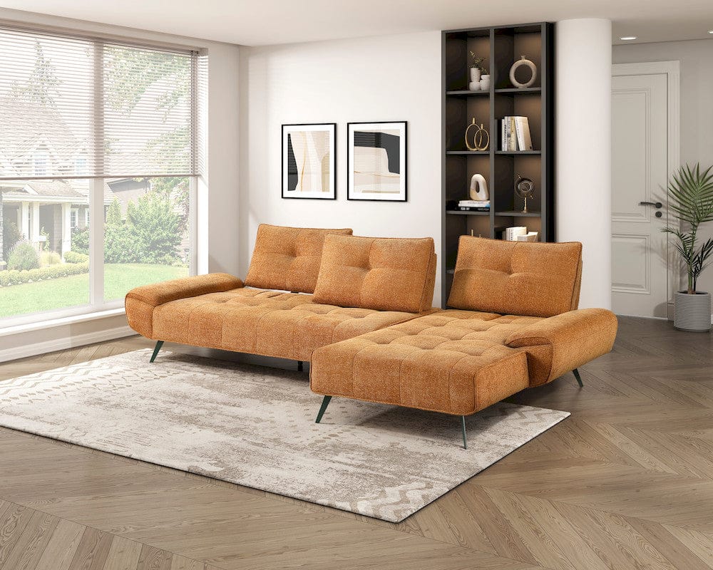 Homelegance  - Dominic 2-Piece Sectional W/ Right Chaise and Dual-position Backs for Adjustable Seat Depth in Orange - 8400RNGx22LRC  view 10