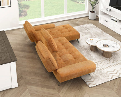 Homelegance  - Dominic 2-Piece Sectional W/ Right Chaise and Dual-position Backs for Adjustable Seat Depth in Orange - 8400RNGx22LRC  view 11