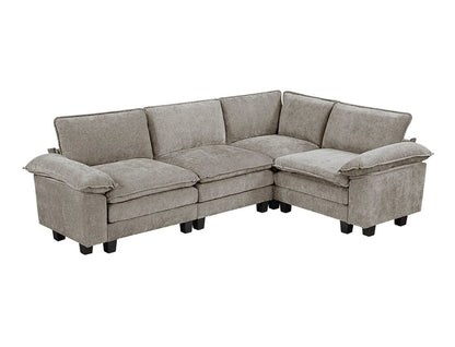Homelegance  - Dublin 4-Piece Modular Sectional in Dark pewter - 8450PWTx43ACCR  view 1