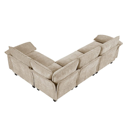 Homelegance  - Dublin 4-Piece Modular Sectional in Taupe - 8450TPEx43ACCR  view 4