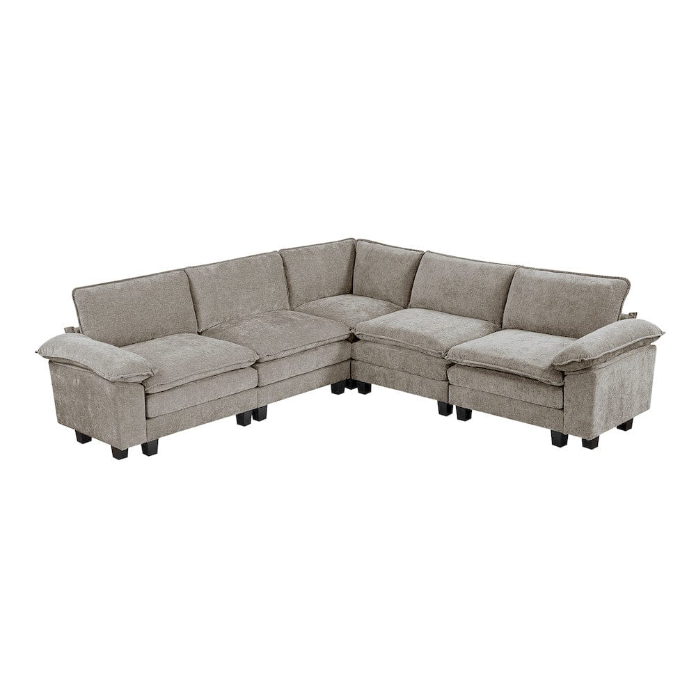 Homelegance  - Dublin 5-Piece Modular Sectional in Dark pewter - 8450PWTx54ACCR  view 1