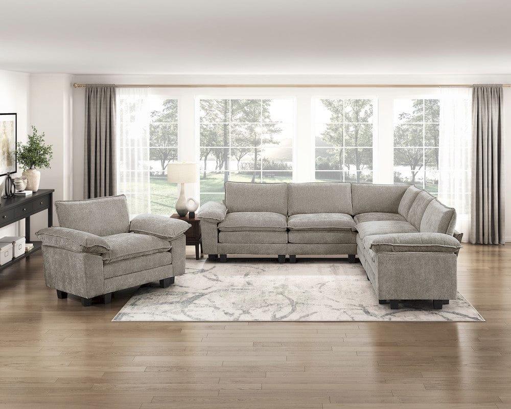Homelegance  - Dublin 5-Piece Modular Sectional in Dark pewter - 8450PWTx54ACCR  view 5