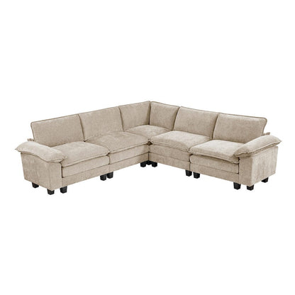 Homelegance  - Dublin 5-Piece Modular Sectional in Taupe - 8450TPEx54ACCR  view 1