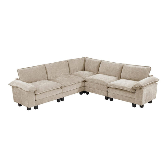 Homelegance  - Dublin 5-Piece Modular Sectional in Taupe - 8450TPEx54ACCR  view 1