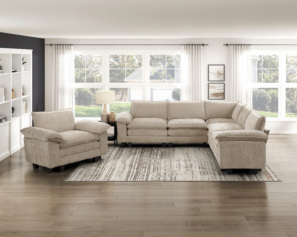 Homelegance  - Dublin 5-Piece Modular Sectional in Taupe - 8450TPEx54ACCR  view 8