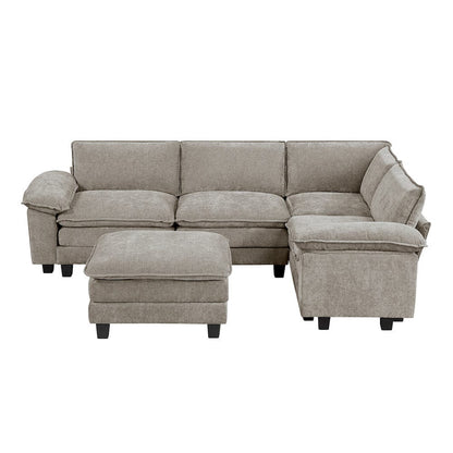 Homelegance  - Dublin 5-Piece Modular Sectional W/ Ottoman in Dark pewter - 8450PWTx53ACCR  view 1