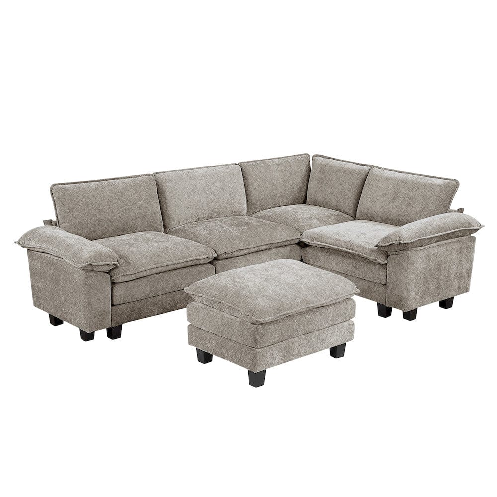Homelegance  - Dublin 5-Piece Modular Sectional W/ Ottoman in Dark pewter - 8450PWTx53ACCR  view 7