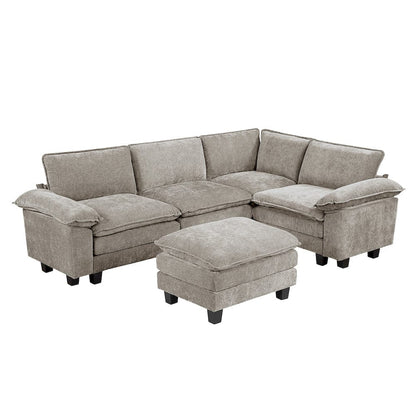 Homelegance  - Dublin 5-Piece Modular Sectional W/ Ottoman in Dark pewter - 8450PWTx53ACCR  view 7