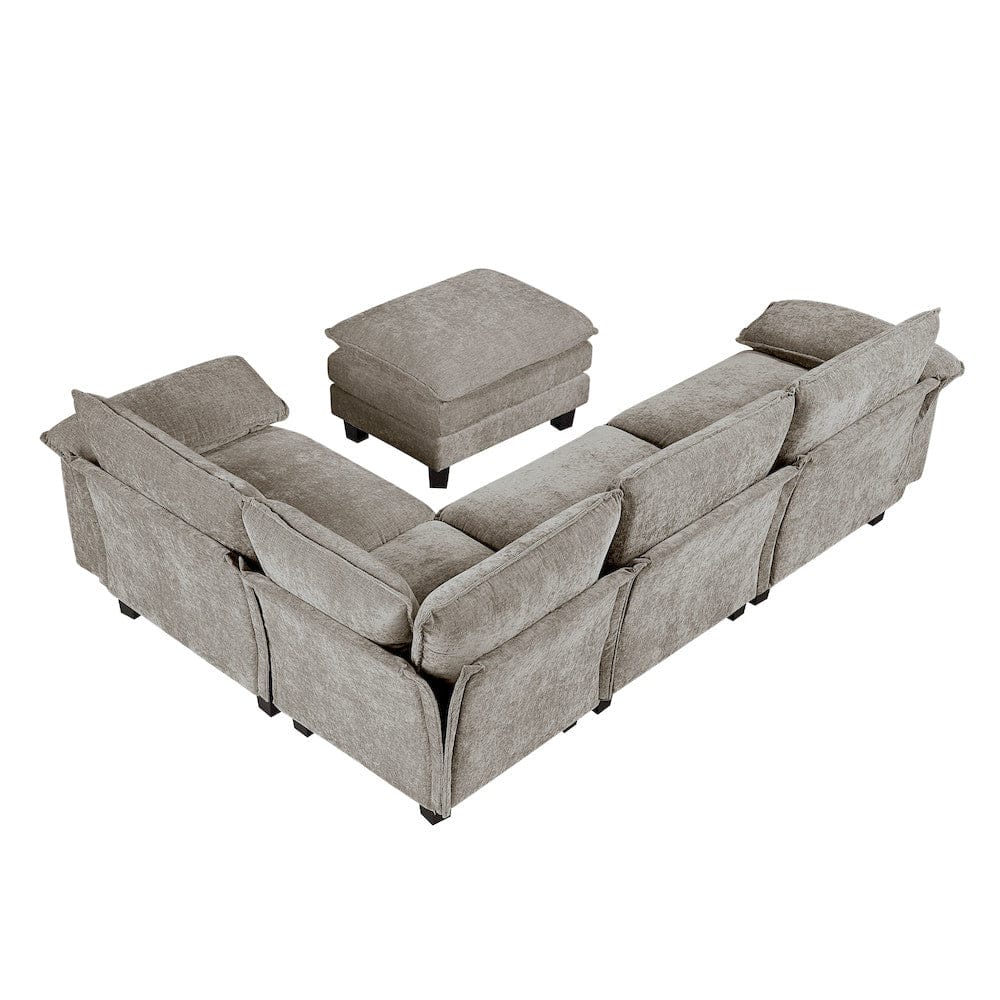 Homelegance  - Dublin 5-Piece Modular Sectional W/ Ottoman in Dark pewter - 8450PWTx53ACCR  view 9