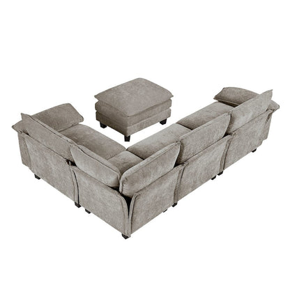 Homelegance  - Dublin 5-Piece Modular Sectional W/ Ottoman in Dark pewter - 8450PWTx53ACCR  view 9