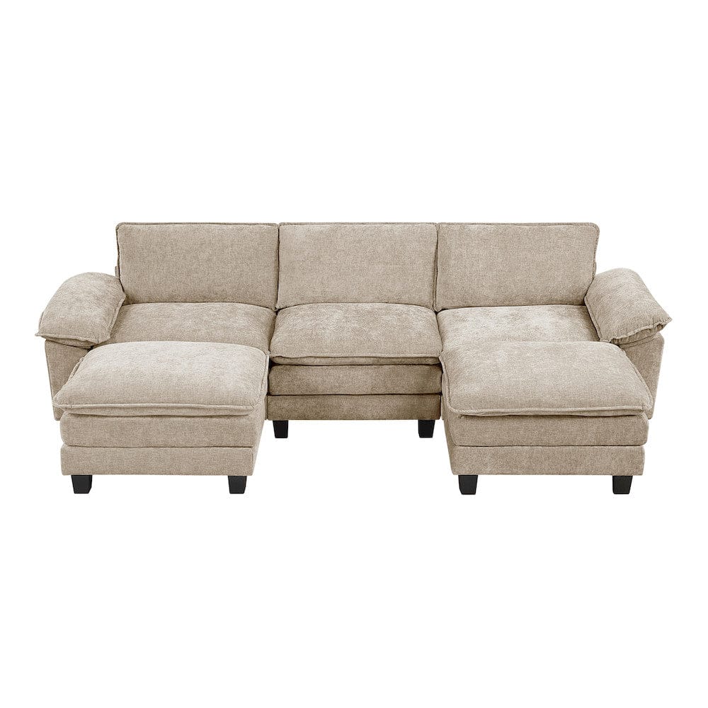 Homelegance  - Dublin 5-Piece Modular Sectional W/ Ottoman in Taupe - 8450TPEx53AC2OT  view 3