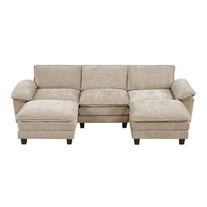 Homelegance  - Dublin 5-Piece Modular Sectional W/ Ottoman in Taupe - 8450TPEx53AC2OT  view 3