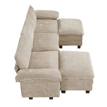 Homelegance  - Dublin 5-Piece Modular Sectional W/ Ottoman in Taupe - 8450TPEx53AC2OT  view 4