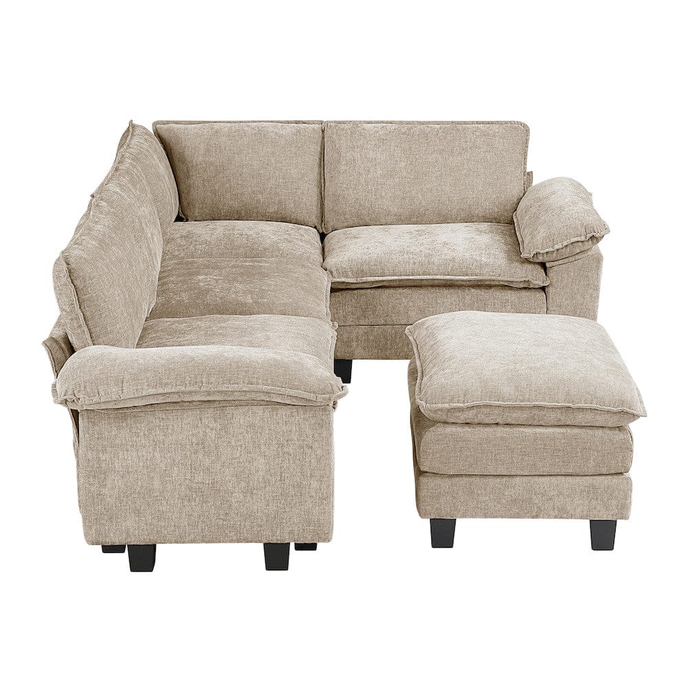 Homelegance  - Dublin 5-Piece Modular Sectional W/ Ottoman in Taupe - 8450TPEx53ACCR  view 2