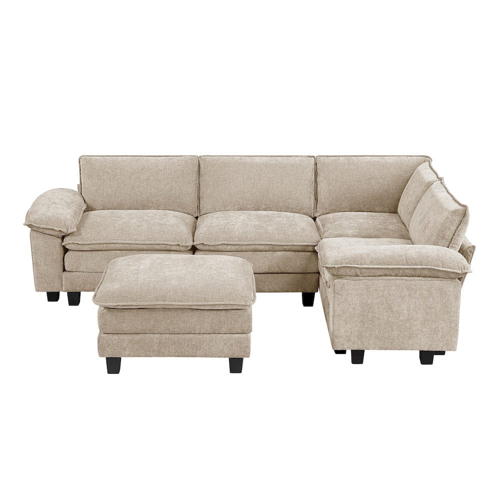 Homelegance  - Dublin 5-Piece Modular Sectional W/ Ottoman in Taupe - 8450TPEx53ACCR  view 11