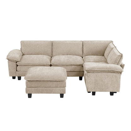 Homelegance  - Dublin 5-Piece Modular Sectional W/ Ottoman in Taupe - 8450TPEx53ACCR  view 11